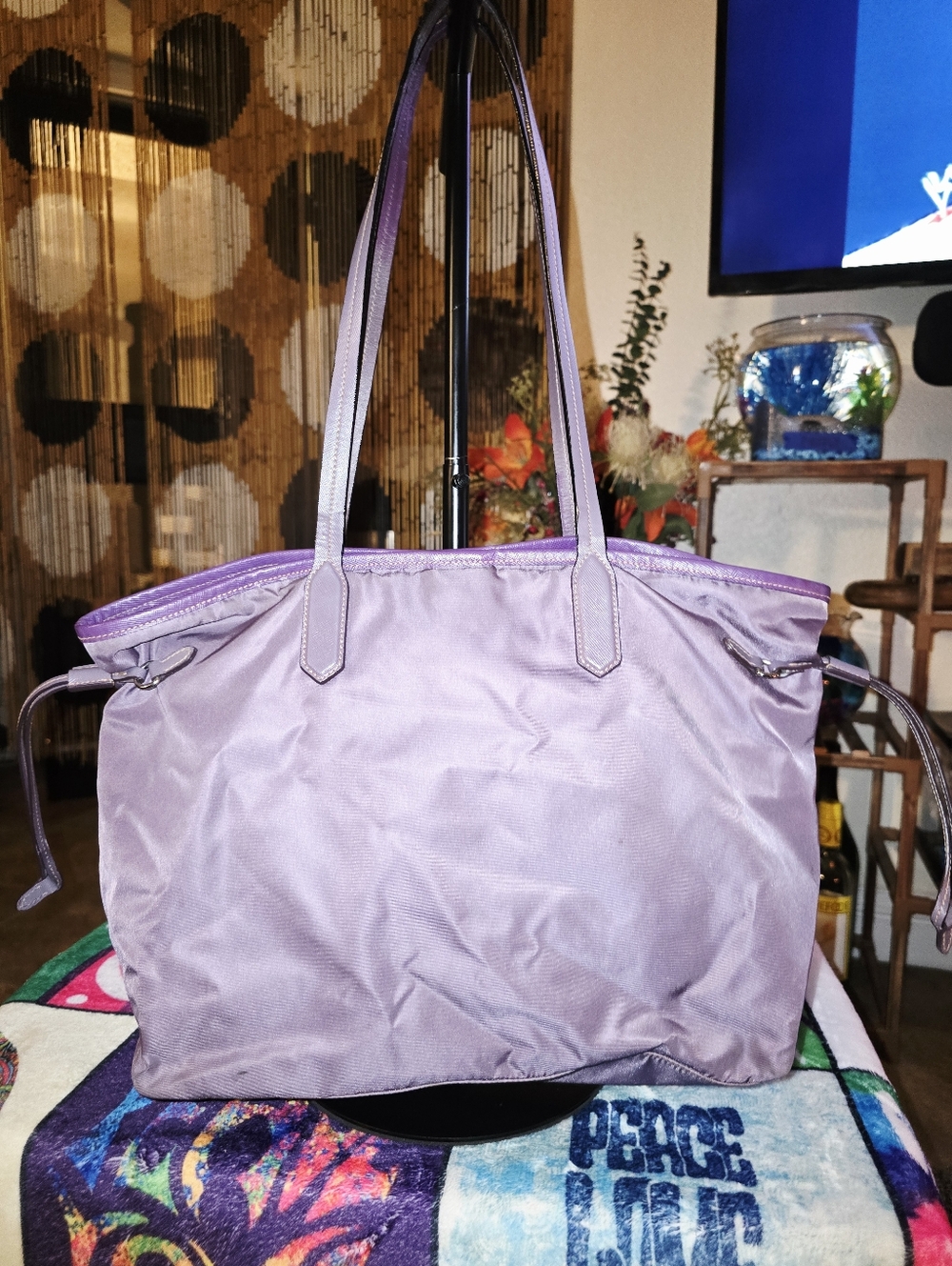 Prada Tessuto Purple Nylon Tote Bag with Logo - Picture 3 of 12